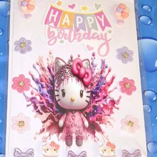 Handmade 3D Hello Kitty Happy Birthday card