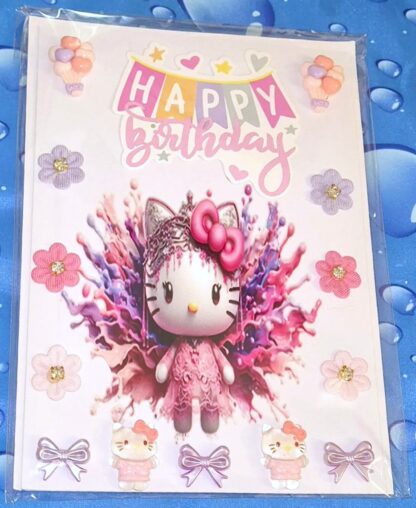 Handmade 3D Hello Kitty Happy Birthday card