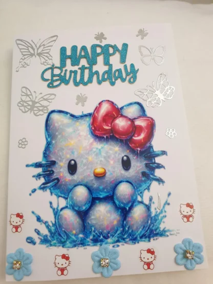 Hello Kitty Sanrio Handmade 3D Birthday Card